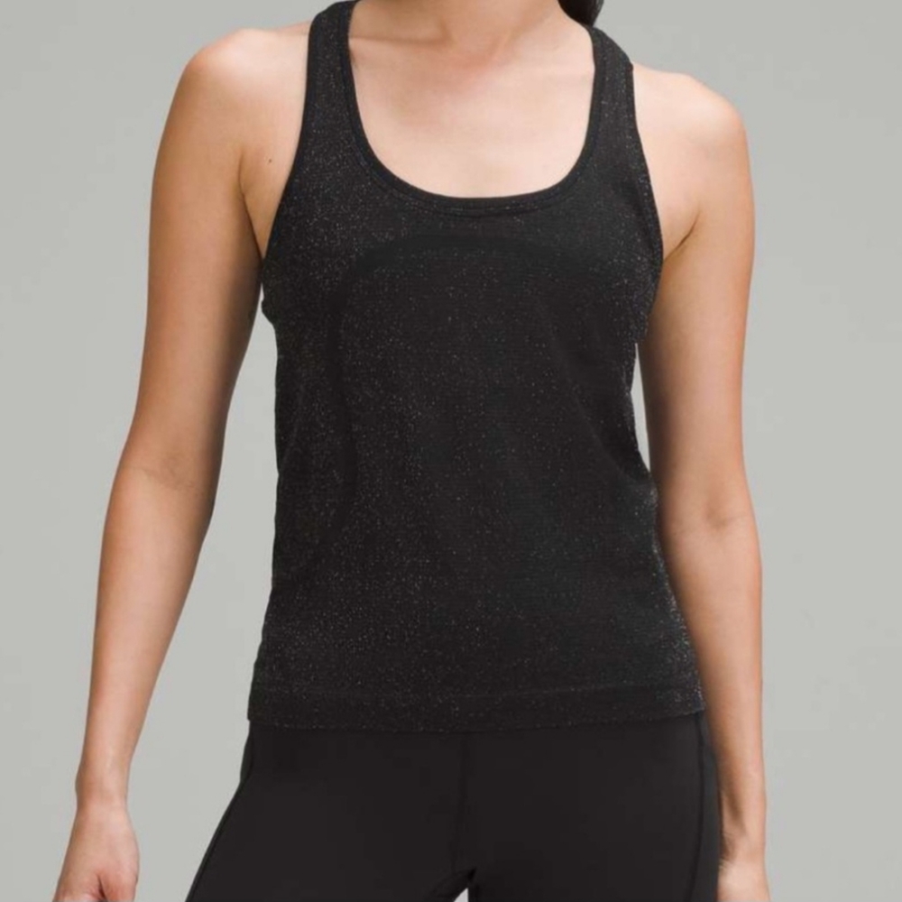 NWOT Lululemon Swiftly Tech Black Sparkle Racerback Tank